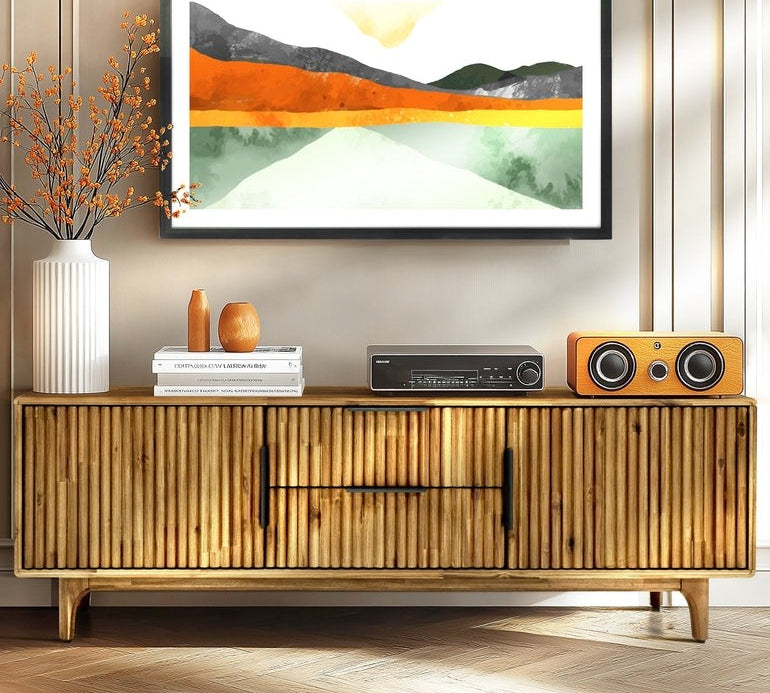 Bosk Wood Fluted TV Stand