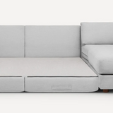 Burrow Span Sleeper Storage W/Chaise SECTIONAL Crushed Gravel 126w35d31h