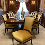Baker Furniture Co. French Regency Style Gold Velvet DINING CHAIRS 21Wx19Dx36H