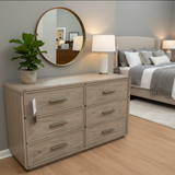 Keenan 6-Drawer DRESSERS/CHESTS taupe 60Wx20Dx36H