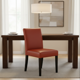 Vegan Leather Armless DINING CHAIRS Orange 18Wx28Dx24H