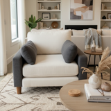 Burrow Union Armchair CHAIR Ivory/Charcoal 40w39d31.5h
