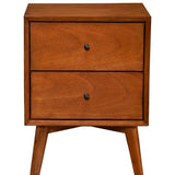 Flynn Mid-Century Nightstand, Chestnut Mahogany