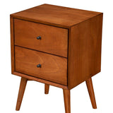 Flynn Mid-Century Nightstand, Chestnut Mahogany