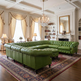 Biltmore Chesterfield Modular Sectional in Kiwi Leather