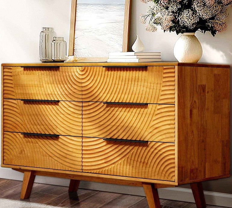 Harmony Solid Wood Dresser with 6 Drawers