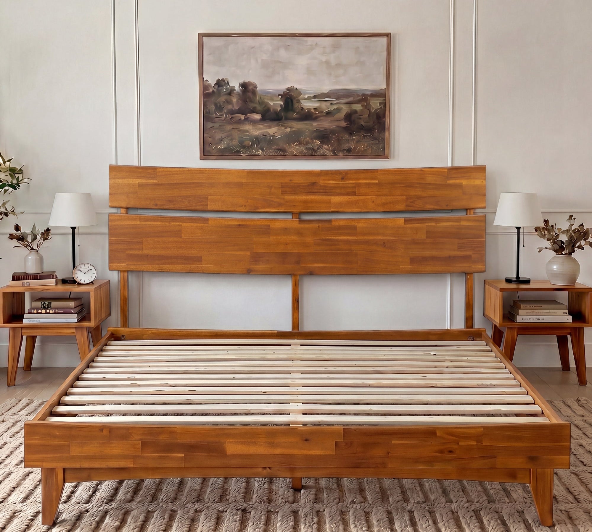 Aurora Solid Wood Bed Frame