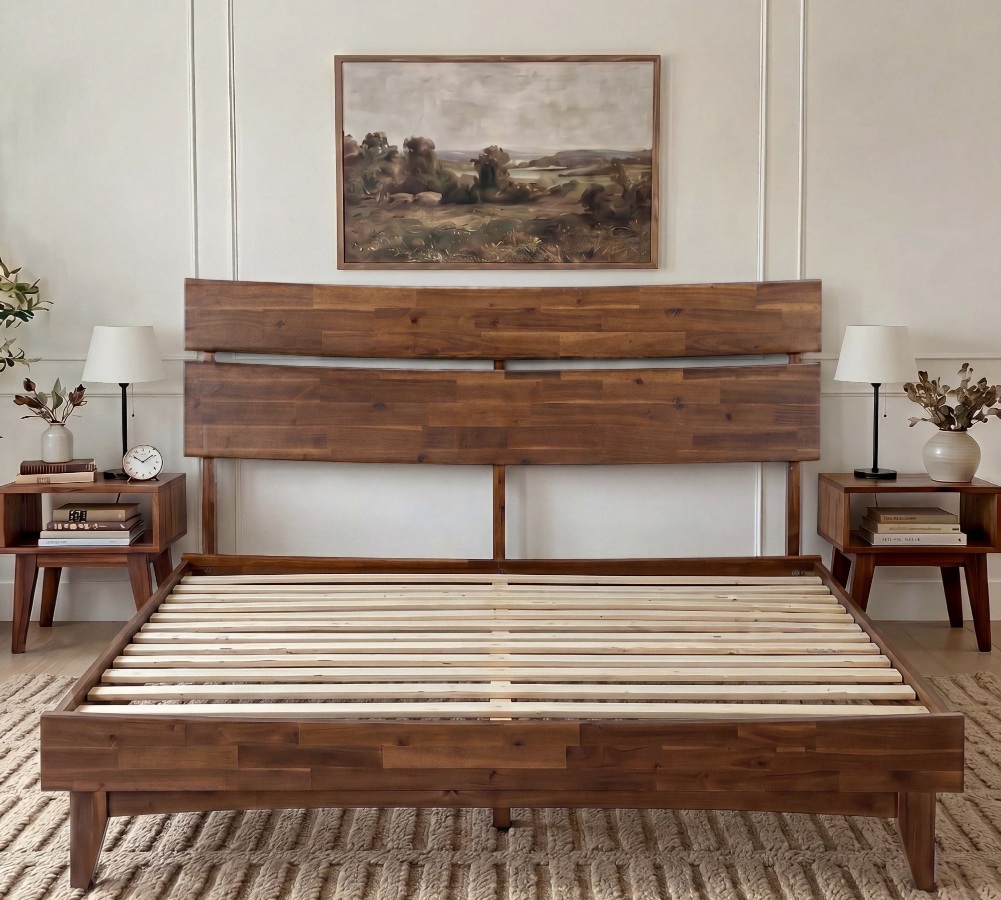 Aurora Solid Wood Bed Frame
