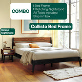 [Buy 1 Get 1] Callisto Solid Wood Bed Frame and Nightstand