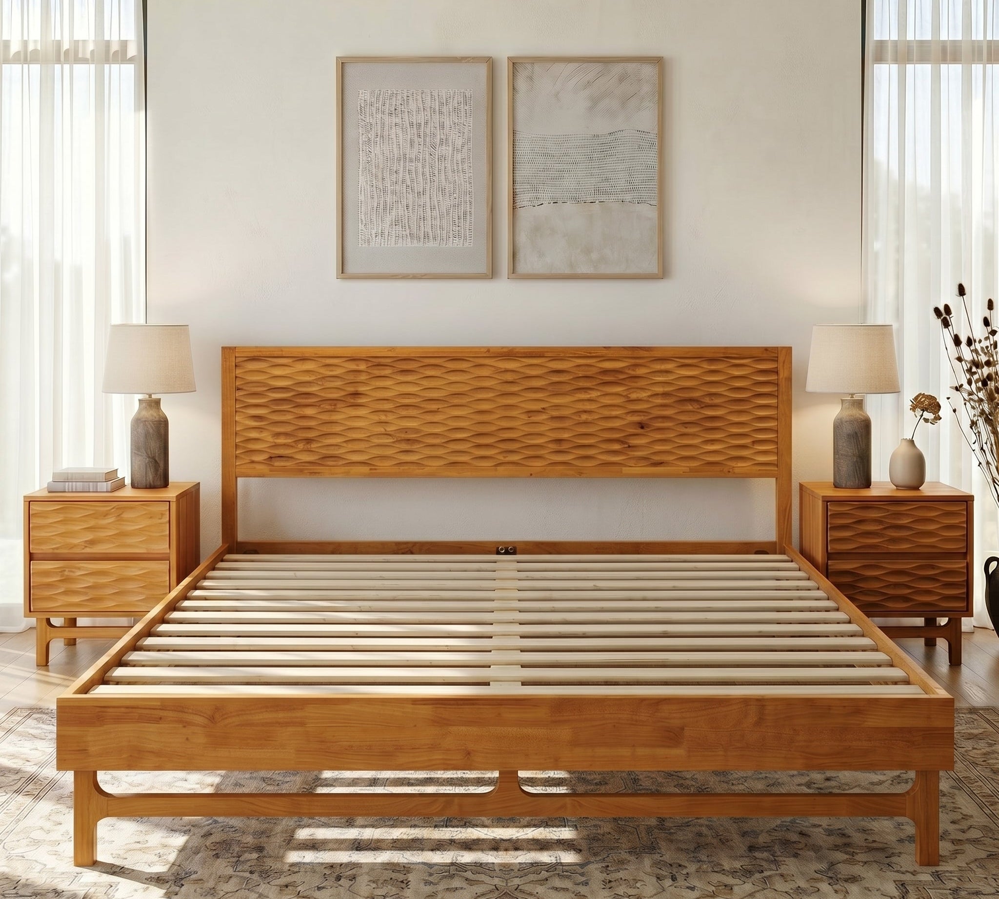 Elara Solid Wood Bed Frame