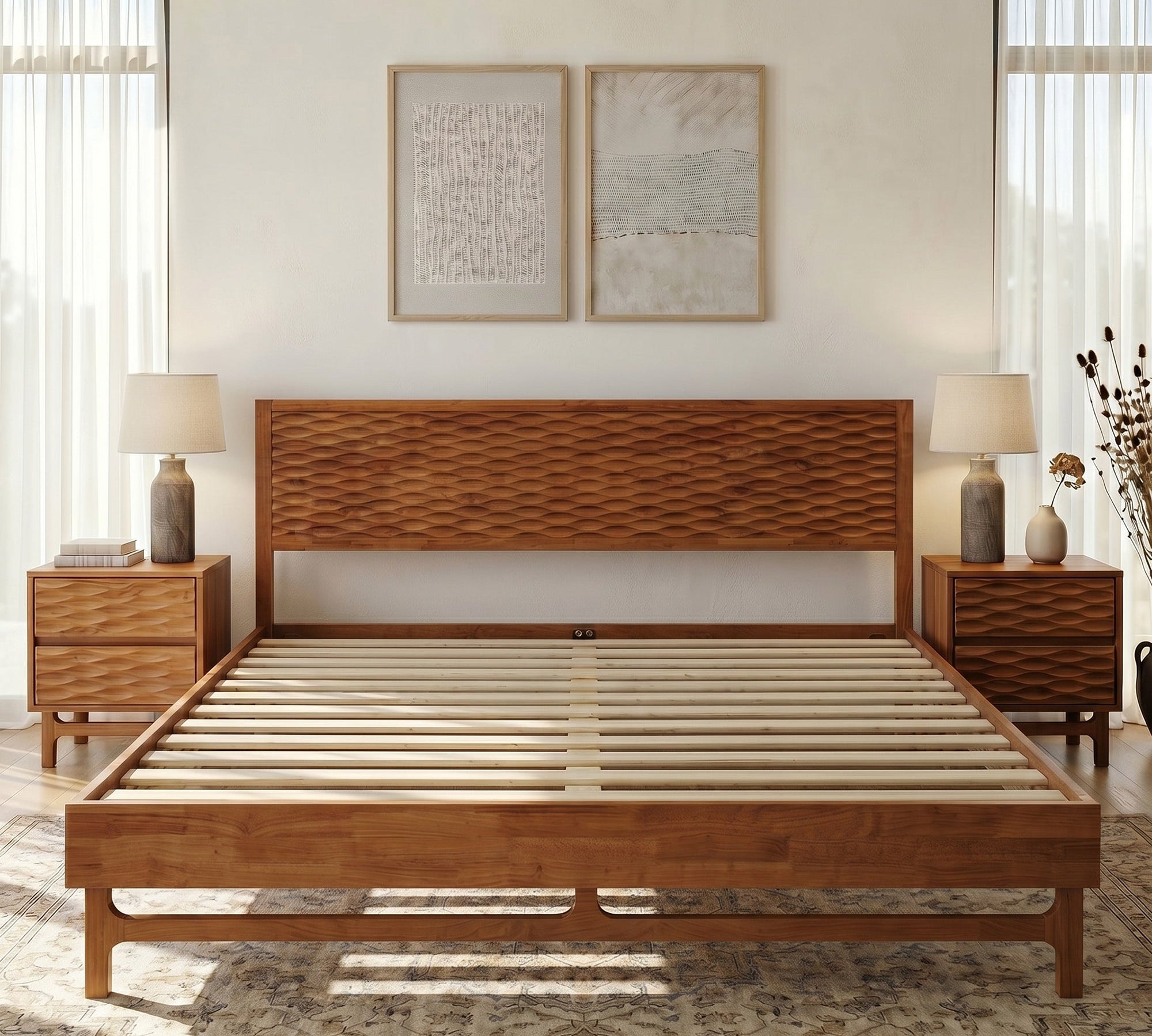 Elara Solid Wood Bed Frame