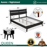 Aurora Solid Wood Bed Frame