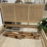 Lulu and Georgia Hannah Cane + Wood Platform Bed Queen BEDS 62w83d46h