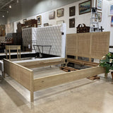 Lulu and Georgia Hannah Cane + Wood Platform Bed Queen BEDS 62w83d46h