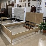 Lulu and Georgia Hannah Cane + Wood Platform Bed Queen BEDS 62w83d46h