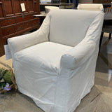 Breton Linen Draped DINING CHAIRS White 29w28d32h