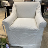 Breton Linen Draped DINING CHAIRS White 29w28d32h