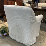 Breton Linen Draped DINING CHAIRS White 29w28d32h