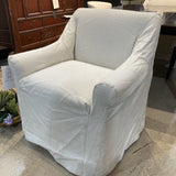 Breton Linen Draped DINING CHAIRS White 29w28d32h
