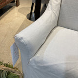 Breton Linen Draped DINING CHAIRS White 29w28d32h