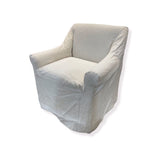 Breton Linen Draped DINING CHAIRS White 29w28d32h