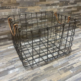 Wire Basket w/ Rose Gold Handles ACCESSORIES 11Wx10Dx7.5H