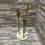 Bloomhome Fleur Iron Marble Candle Stand ACCESSORIES White 5d12h