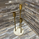 Bloomhome Fleur Iron Marble Candle Stand ACCESSORIES White 5d12h