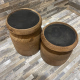 2pc Set Allium Round Candle Holder Weathered ACCESSORIES 5Wx6H tallest