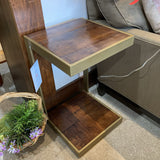 Wooden Iron Sofa - Gold SIDE TABLE 15Wx15Dx25.5H