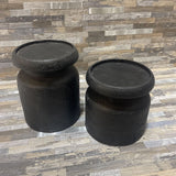 2pc Set Allium Round Candle Holders ACCESSORIES Black 5Wx6H largest