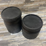 2pc Set Allium Round Candle Holders ACCESSORIES Black 5Wx6H largest