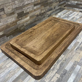 2pc Jaipore Wood Charger / Bread Board ACCESSORIES Barn 18Wx10Dx1H largest