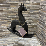 Decorative Wooden Rocking Horse ACCESSORIES Black 11Wx2Dx11H