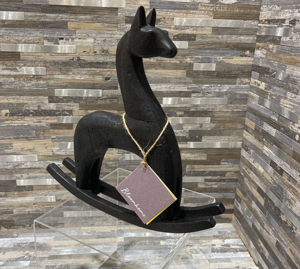 Decorative Wooden Rocking Horse ACCESSORIES Black 11Wx2Dx11H
