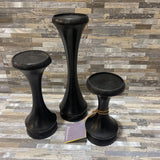 Bloomhome 3pc Set Holland Candle Stand ACCESSORIES Black43.00 3.75Wx12H lagest