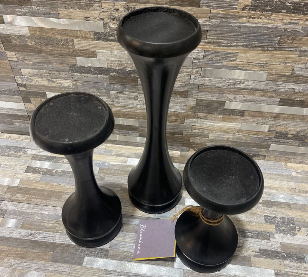Bloomhome 3pc Set Holland Candle Stand ACCESSORIES Black43.00 3.75Wx12H lagest