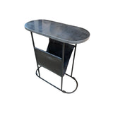 Bloomhome Roxy Leather Magazine Table SIDE TABLE 22w9.5d23.5h