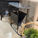 Bloomhome Roxy Leather Magazine Table SIDE TABLE 22w9.5d23.5h