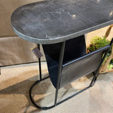 Bloomhome Roxy Leather Magazine Table SIDE TABLE 22w9.5d23.5h