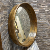 Bloomhome Luca Wooden Round Mirror Weathered MIRRORS 30d