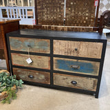 Villa2 Black Reclaimed Mosaic 6-Drawer Large DRESSERS/CHESTS 51w18d32h