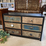 Villa2 Black Reclaimed Mosaic 6-Drawer Large DRESSERS/CHESTS 51w18d32h