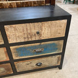 Villa2 Black Reclaimed Mosaic 6-Drawer Large DRESSERS/CHESTS 51w18d32h