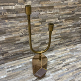 Bloomhome Libra Wood & Brass 2-Candle Holder ACCESSORIES 5.5Wx19H