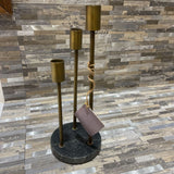 Bloomhome Fleur Iron Marble Candle Stand - Black Base ACCESSORIES