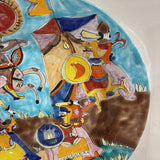 Fine Italian LaMusa Signed Ceramic Oversized Centerpiece Platter Wall Hanging ACCESSORIES 21.5Wx2.75H