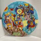 Fine Italian LaMusa Signed Ceramic Oversized Centerpiece Platter Wall Hanging ACCESSORIES 22Wx2.5H