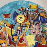 Fine Italian LaMusa Signed Ceramic Oversized Centerpiece Platter Wall Hanging ACCESSORIES 22Wx2.5H