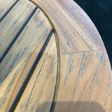 Lloyd Flanders Round Tapered Leg Teak End Table OUTDOOR 23.5d24h